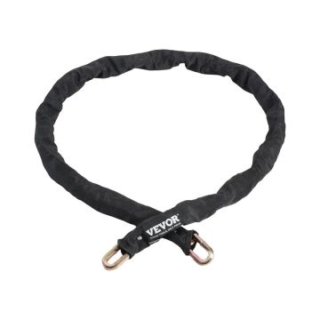 Zapięcie łańcuchowe do roweru, 5,91 stopy, stal, kolor czarny, 9,5 mm