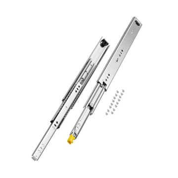 Lockable Full Extension Drawer Slides, 250 lb. Load, Ball Bearing, Side Mount, 1 Pair (16-60 in.)