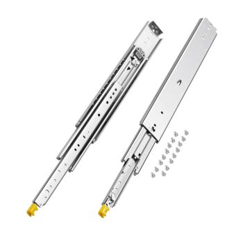 Pair of full-extension drawer slides with lock, 500 lb load capacity, various sizes (18-60 in.)