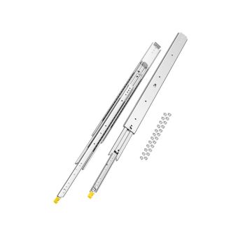 Pair of full-extension drawer slides, 500 lbs, lockable, side mount, ball bearings