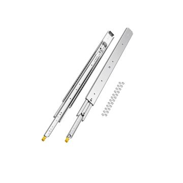 Pair of full-extension drawer runners, 500 lbs, assorted sizes, lockable, ball bearings