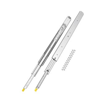 Pair of full-extension drawer runners, 18-60 in., 500 lb. load capacity, lockable, ball bearings