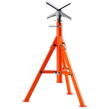 Stojak na rury stalowe w kształcie litery V, regulowany od 69 do 132 cm, udźwig 1133 kg