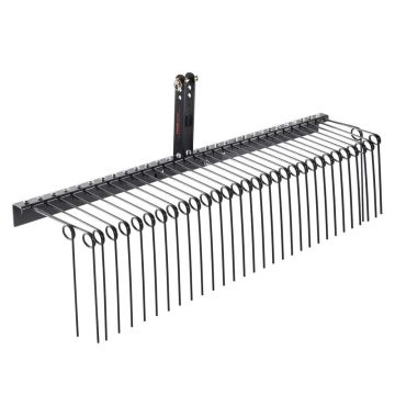 Towed landscape lawn rake, 183 cm, steel tines