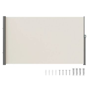 Markiza boczna rozkładana, aluminiowa, poliester 280 g, beżowa, 180x300 cm, wodoodporna, UV 30+