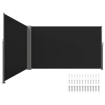 Rozsuwana aluminiowa markiza boczna, 71"x236", czarna, wodoodporna