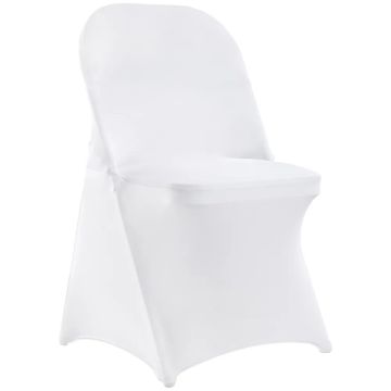 Stretchy white spandex folding chair covers, 12 pcs.