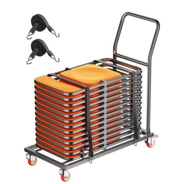 Folding metal chair trolley, 25 pcs., black