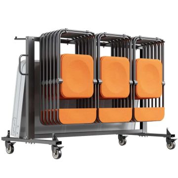 Folding chair stand trolley, black, 180 kg, for 42 chairs