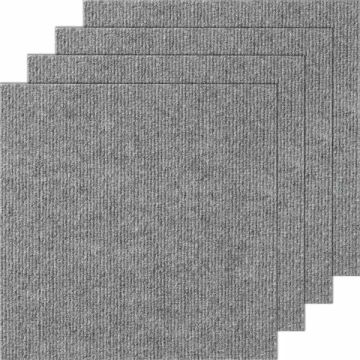 Płytki dywanowe 30,5x30,5 cm, jasnoszare, miękkie, 12 szt.