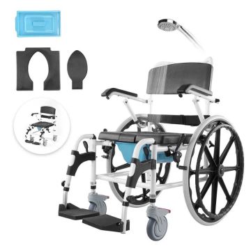 Shower trolley for disabled people, 17.5 inch aluminum