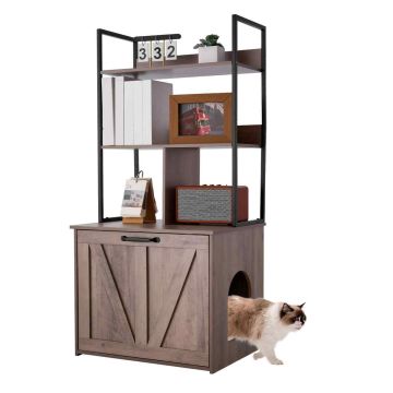 Szafka na kuwetę dla kota zamknięta VEVOR KLCB-14, z półkami, 60 × 127,2 × 50 cm