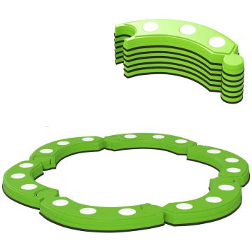 Children's balance beam, 6 segments, Green, 101 × 101 × 7 cm