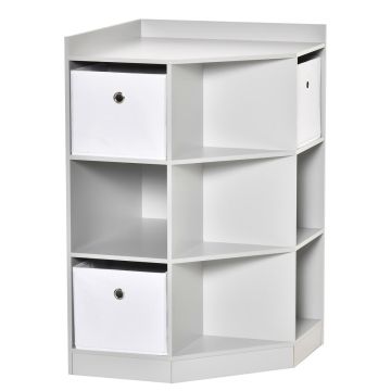 Skrzynia do przechowywania dla dzieci, 3 szuflady, szaro-biała, 57,4 × 94 × 57,4 cm