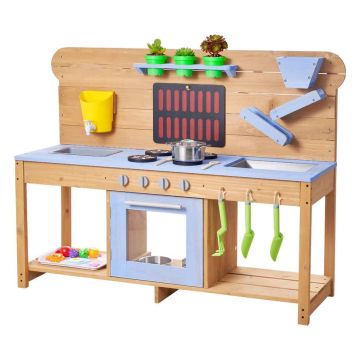 Dziecięca kuchenka błotna na zewnątrz VEVOR AC8290, 4 palniki, 122 × 42,5 × 93 cm