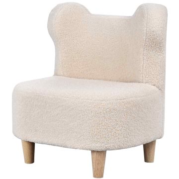 Sofa dziecięca, uszy misia, beżowa, 47 × 53 × 43 cm