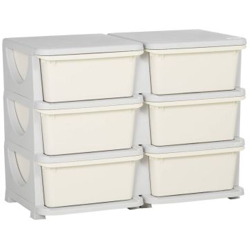 Szafka dziecięca Homcom 75x37x56,5cm, kolor szary/kremowy