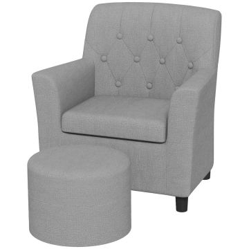 Children's armchair with footstool Aiyaplay, gray