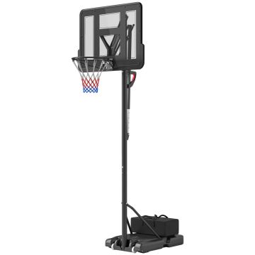 Kosz do koszykówki dla dzieci ze stojakiem Sportnow 110x75x370cm, czarny
