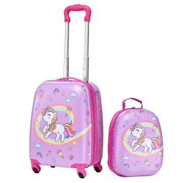 Zestaw walizek dziecięcych VEVOR LGA4T-16UNC-P08, 2 sztuki, różowy, 32 × 23 × 45 cm