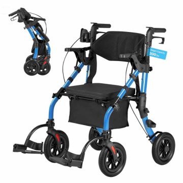 Chodzik i krzesło transportowe VEVOR HFK-9269KD-1, 2 w 1, 1070 × 730 × 920–1065 mm