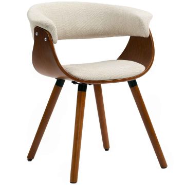 Dining chair, Curved backrest, Beige/brown, 62 × 75 × 55 cm