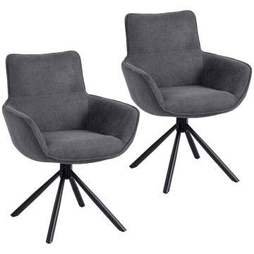 Dining chairs, 2 pcs., 360° swivel, Grey, 67 × 87 × 64 cm