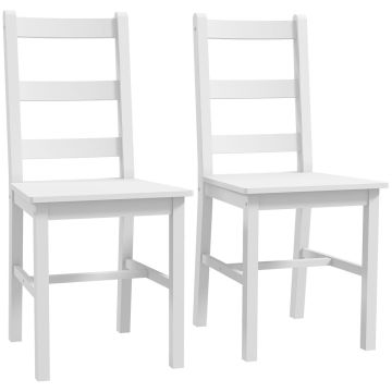 Dining chairs, 2 pcs, White, 41.5 × 90 × 46 cm
