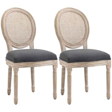 Dining chairs, 2 pcs, Grey, 49 × 96 × 56 cm