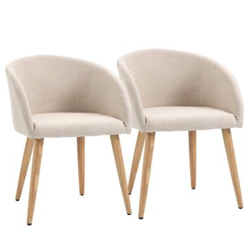 Dining chairs, 2 pcs, Beige, 55 × 74 × 56 cm