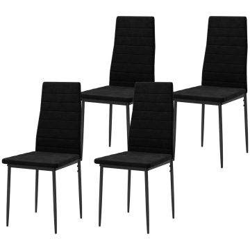 Dining chairs, 4 pcs without armrests, Black, 54 × 97 × 41 cm