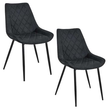 Krzesła do jadalni SJ.0488, 2 szt., czarne, 49 × 83 × 61 cm