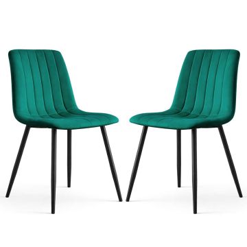 Zestaw krzeseł do jadalni LIVO, 2 szt., zielony, 45,5 × 87 × 43,5 cm