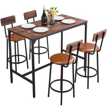 Zestaw obiadowy VEVOR BTZ-GW-001, 1 stół i 4 krzesła, 120 × 91,5 × 60 cm