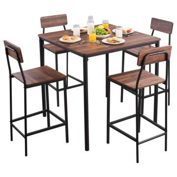 Zestaw obiadowy VEVOR BTZ-GW-002, 1 stół i 4 krzesła, 90 × 91 × 90 cm