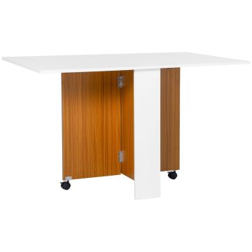 Dining table Homcom 120x80x73cm., white/brown