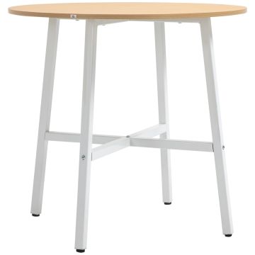 Dining table Homcom 80x76cm., light brown/white
