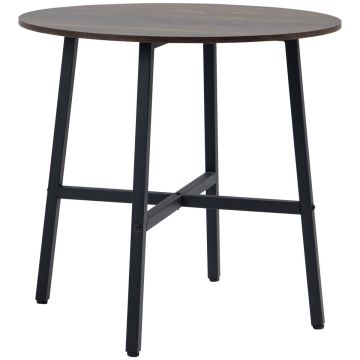 Dining table Homcom 80x76cm., dark brown/black