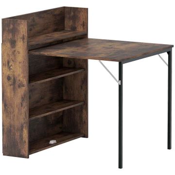 Dining table, foldable, 2 shelves, 80 × 93 × 90 cm