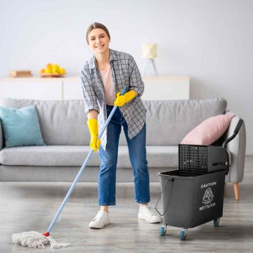Cleaning trolley Homcom 60x27x70.5cm., black/gray
