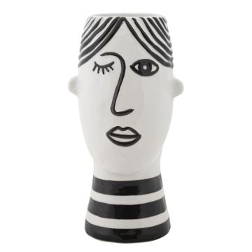 Wazon, biało-czarny, 13,2 × 26,3 × 11,8 cm