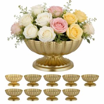 Vase VEVOR LJL-16, 10 pcs, Gold, Ø 185 × 12 cm