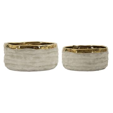 Zestaw doniczek LIMA LOW, 2 szt., Ø 22,5 × 10,5 cm; Ø 18 × 8,5 cm