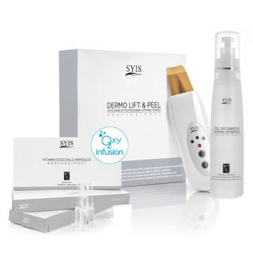 Аппарат для ухода за кожей лица Dermo Lift & Peel, с гелем 200 мл и ампулами HELIX, 48 × 31 × 13 см