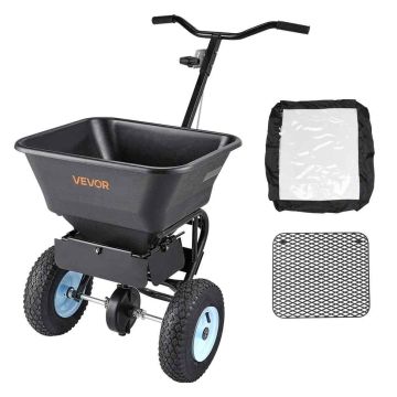 Lawn spreader VEVOR TC2034B, 45.2 kg capacity, White/black, 60 × 94 × 95 cm