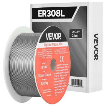 Drut spawalniczy MIG VEVOR ER308L ze stali nierdzewnej, 0,8 mm, 0,9 kg, niska emisja odprysków