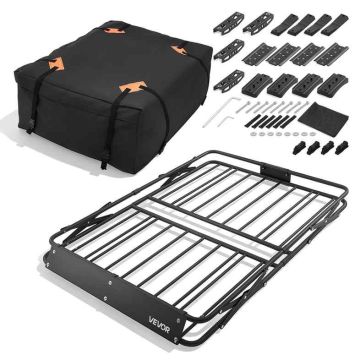 Torba na bagażnik dachowy VEVOR 129,5×91,4×10,2 cm, udźwig 90,72 kg, odporna na warunki atmosferyczne, składana konstrukcja
