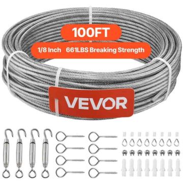 Zestaw lin stalowych VEVOR QD304PVC-021, 7 × 7 splotów