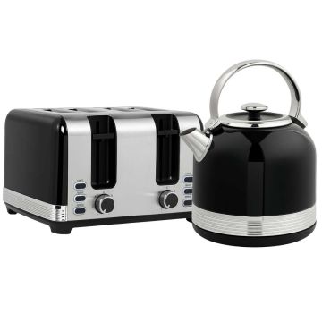 Zestaw czajnik i toster, 1,7 l, czarny