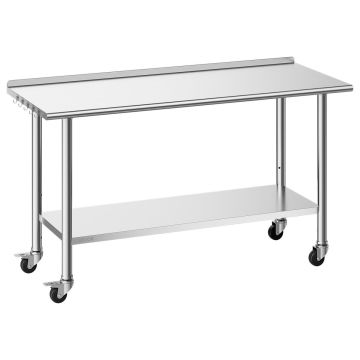 Kitchen work table VEVOR YH2-J-D-60, 2 layers, 152.4 × 61 × 89.4 cm